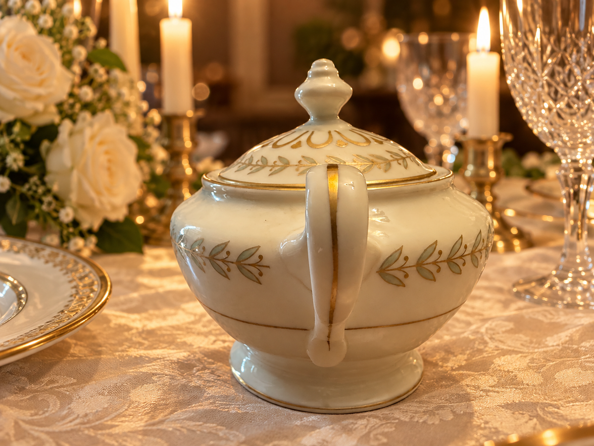 Elegant Vintage Castleton China – Grosvenor Covered Sugar Bowl – Excellent Condition-1950s-1960s